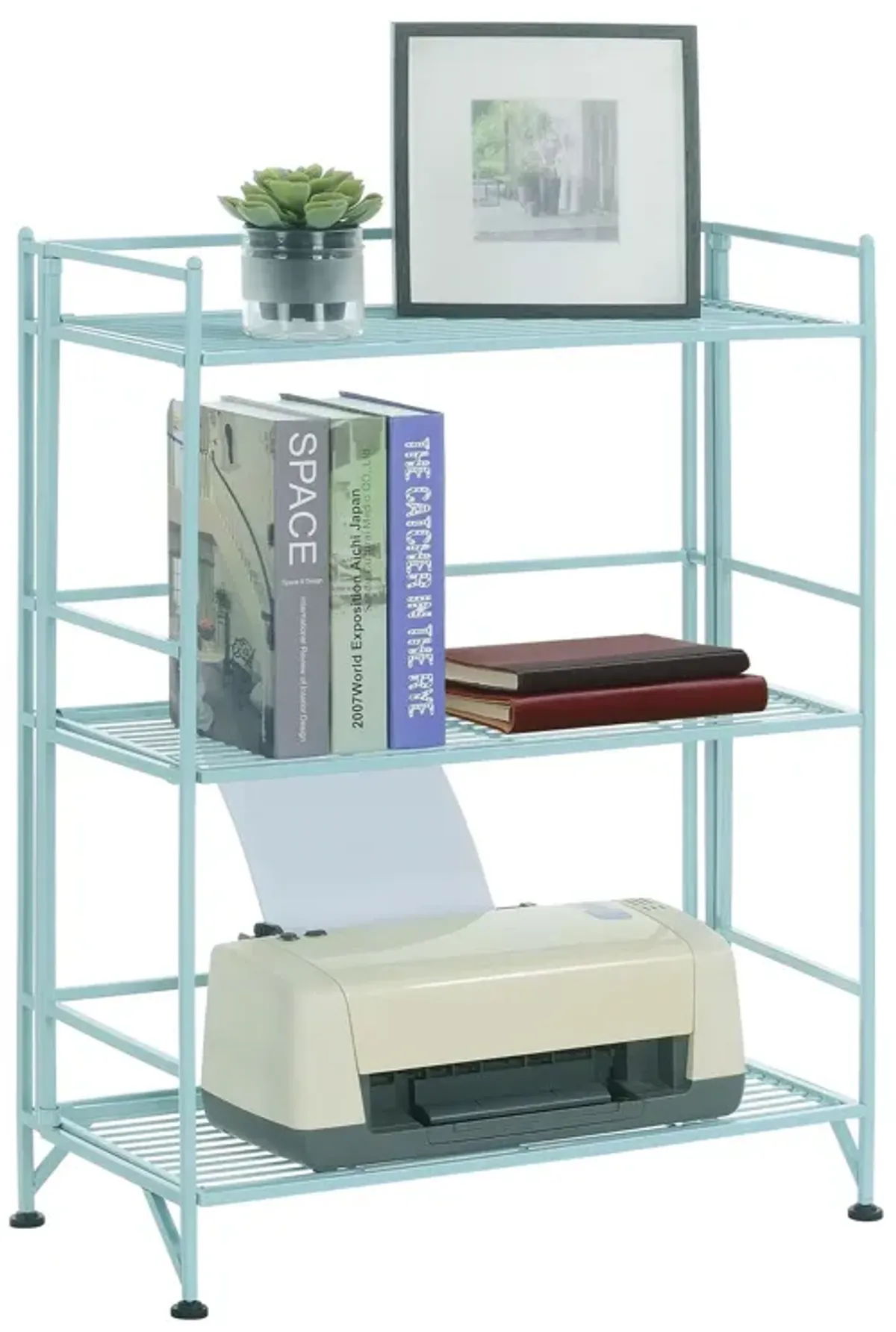 Xtra Storage 3 Tier Wide Folding Metal Shelf