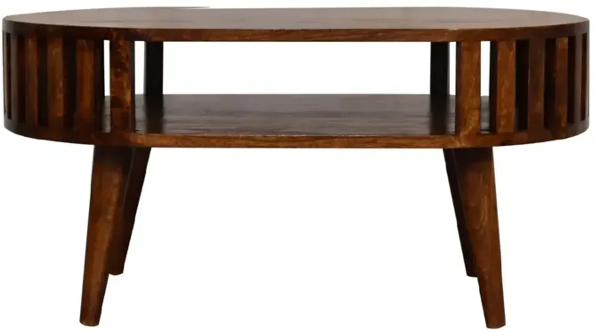 Ariella Chestnut  Open Shot Solid Wood Coffee Table