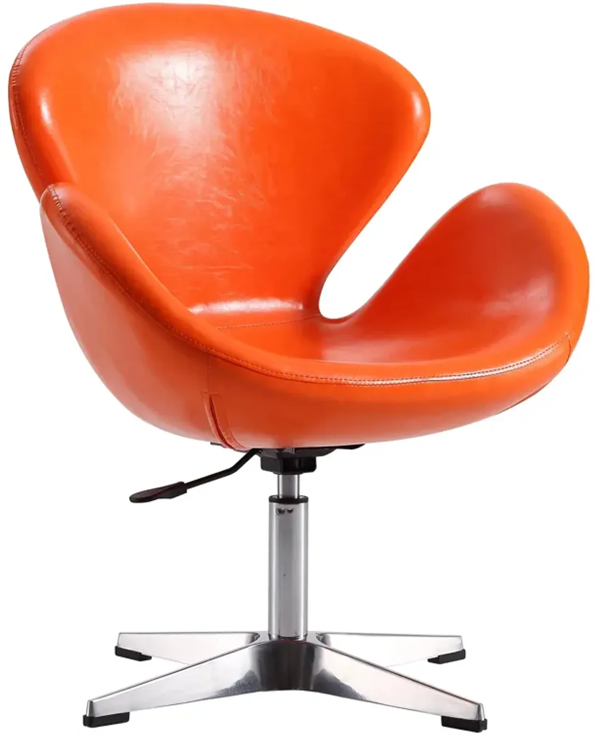 Raspberry Swivel Accent Chairs in Orange (Set of 2)