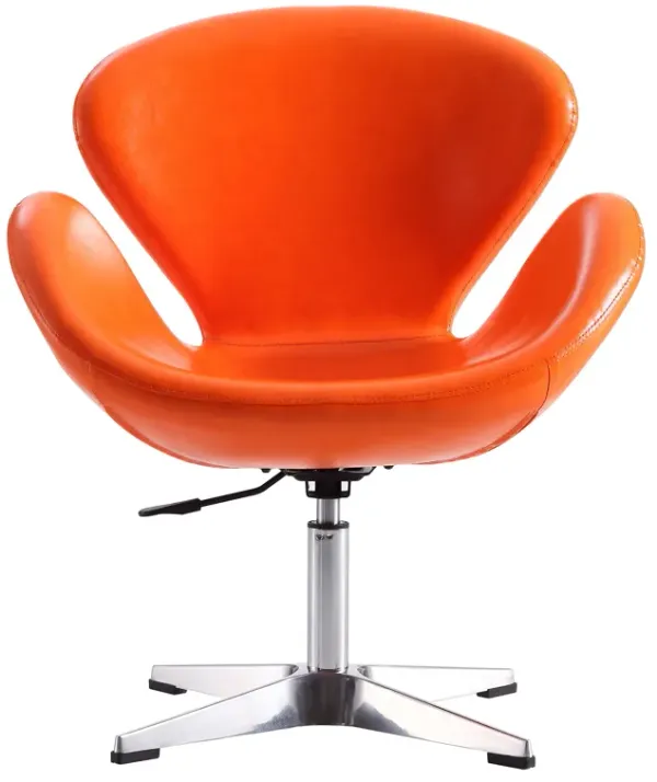 Raspberry Swivel Accent Chairs in Orange (Set of 2)