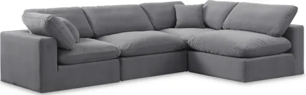 Meridian Furniture Comfy Grey Velvet Modular Sectional