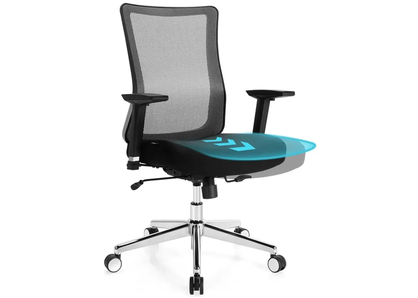 Costway Ergonomic Mesh Office Chair Sliding Seat Height Adjustable w/ Armrest