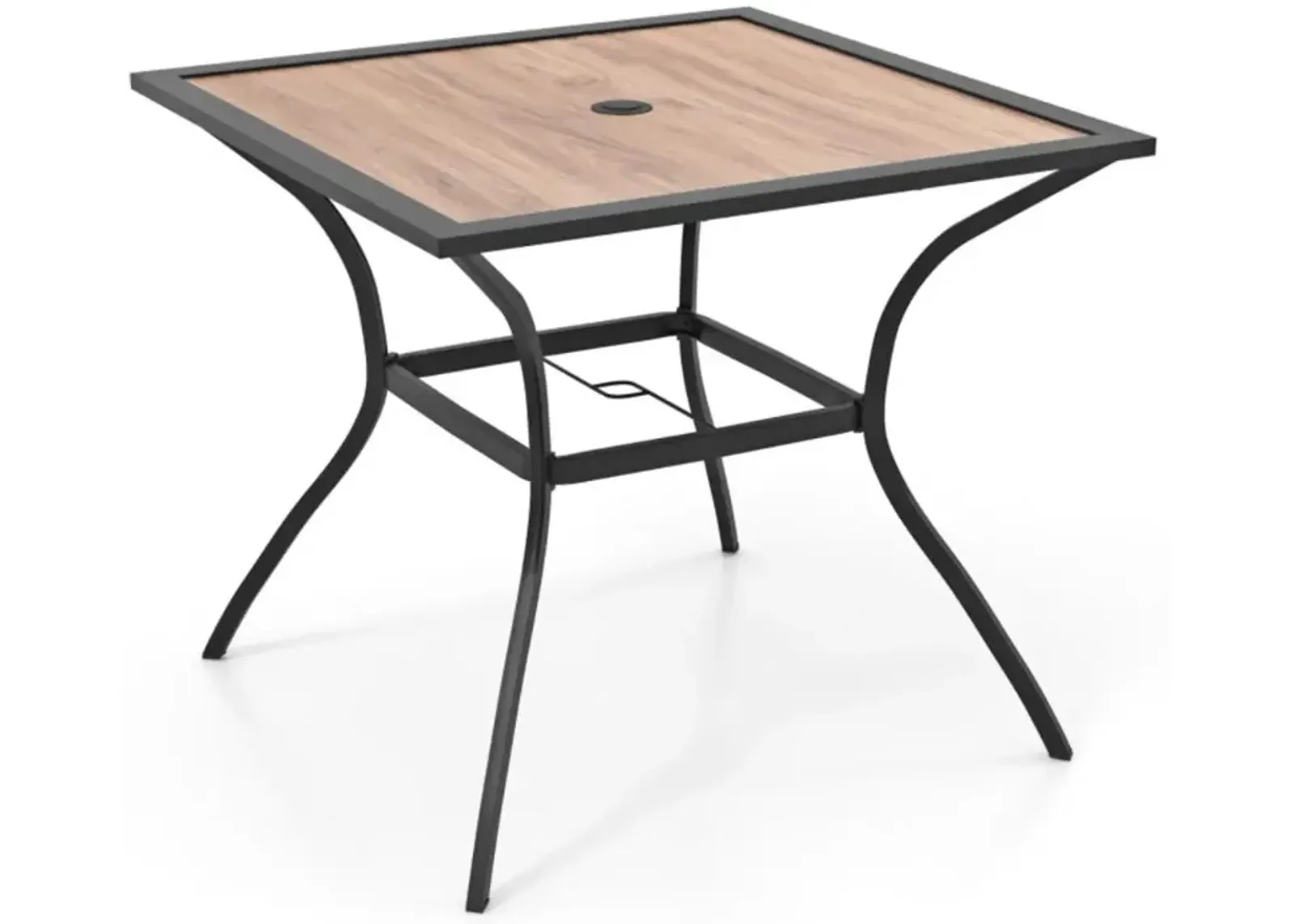 Hivvago Patio Dining Table for 4 Square Bistro Table with Umbrella Holes