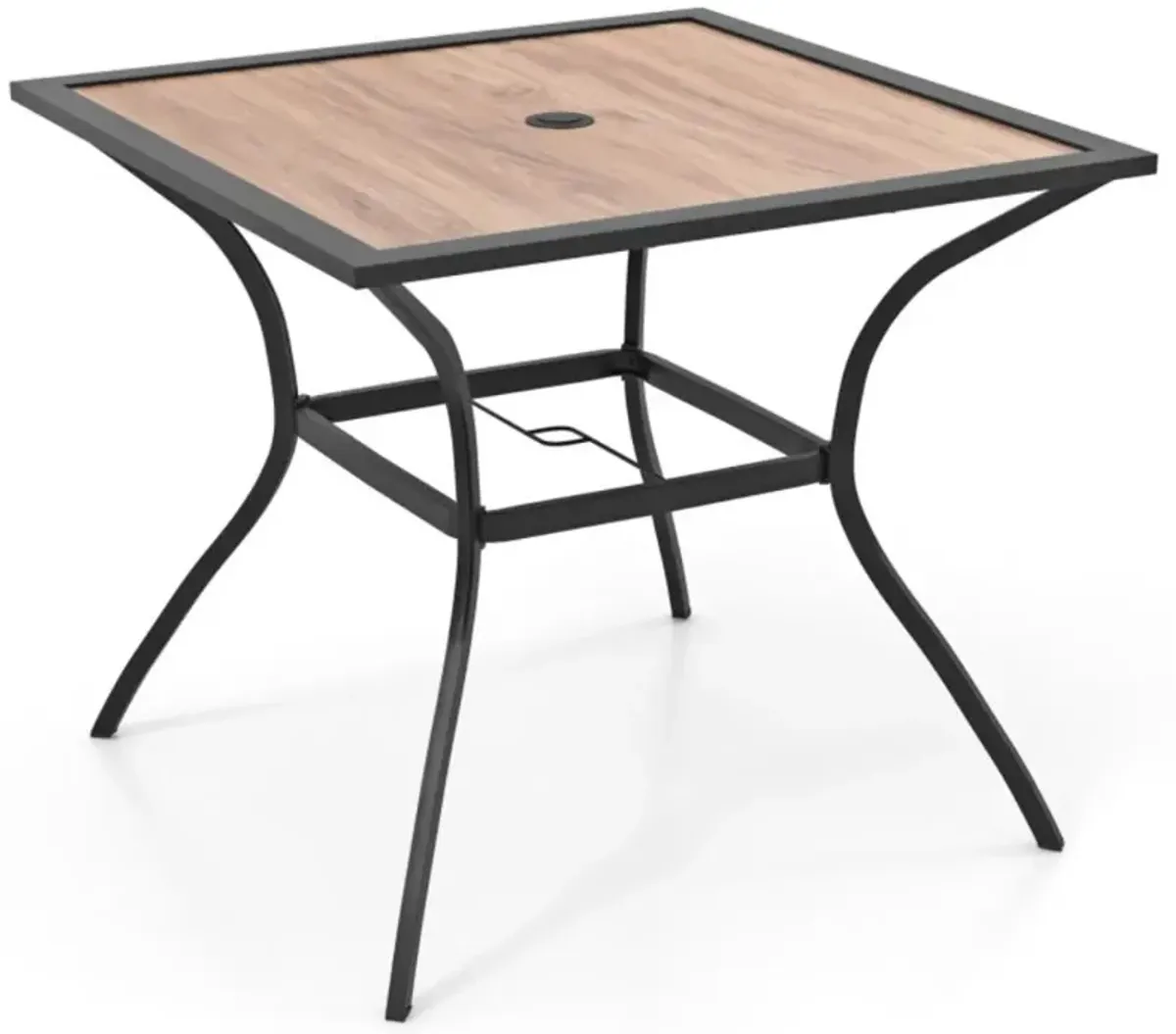 Hivvago Patio Dining Table for 4 Square Bistro Table with Umbrella Holes