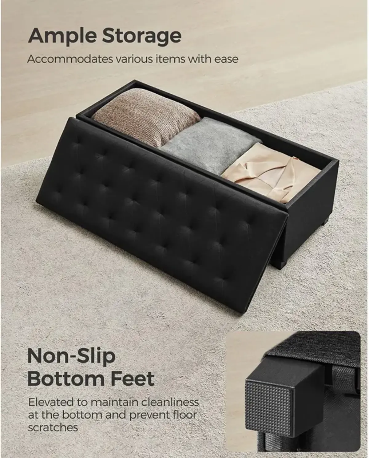 Storage Ottoman Bench for Organized Seating and Stylish Storage