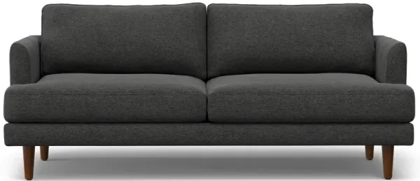 Livingston 76 inch Wide Mid-Century Modern Loveseat Sofa in Charcoal Grey Woven-Blend Fabric