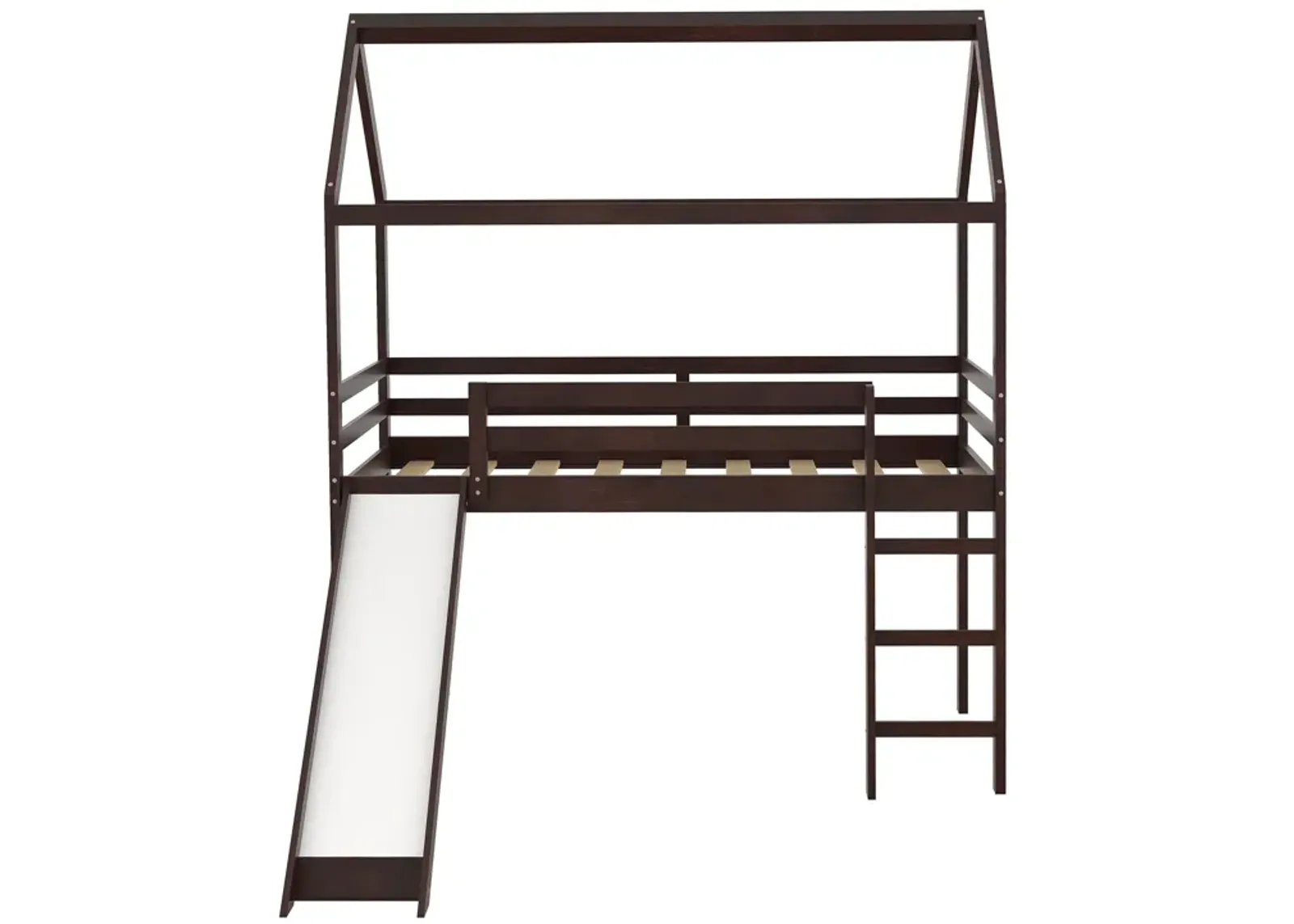 Merax Kids Children House Bed Loft Bed with Slide