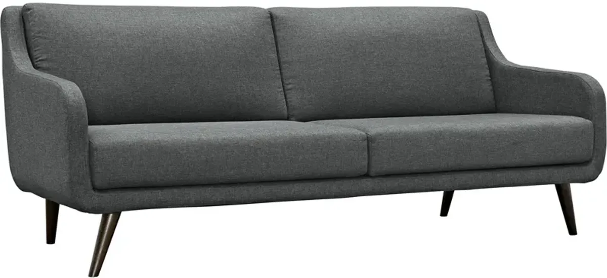 Modway Verve Upholstered Fabric Mid-Century Sofa, Gray