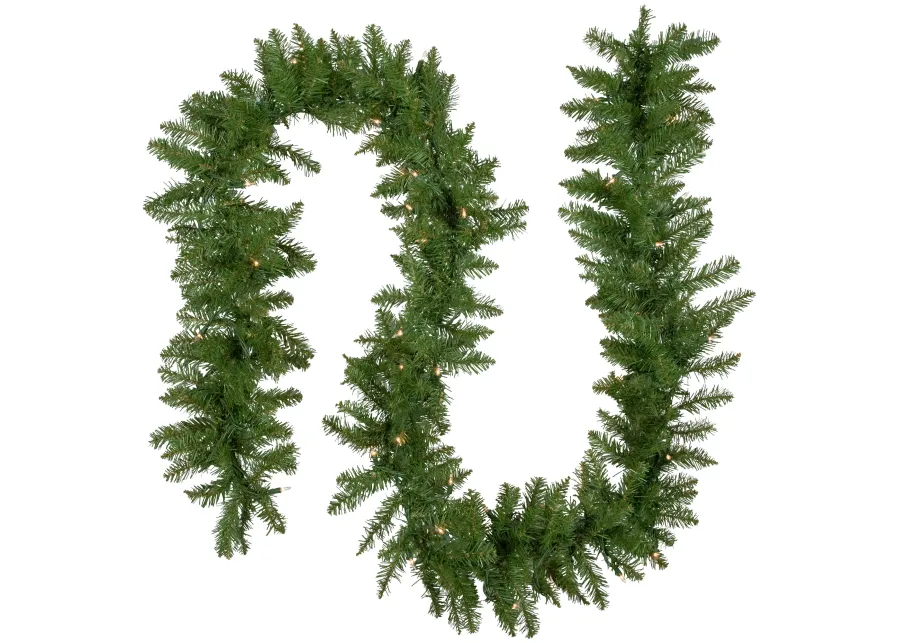 9' x 10" Pre-Lit Northern Pine Artificial Christmas Garland  Clear Lights