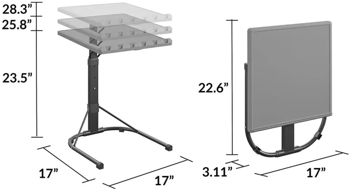 COSCO Multi-Purpose Personal Folding Activity Table with Adjustable Height and Tilt, Gray