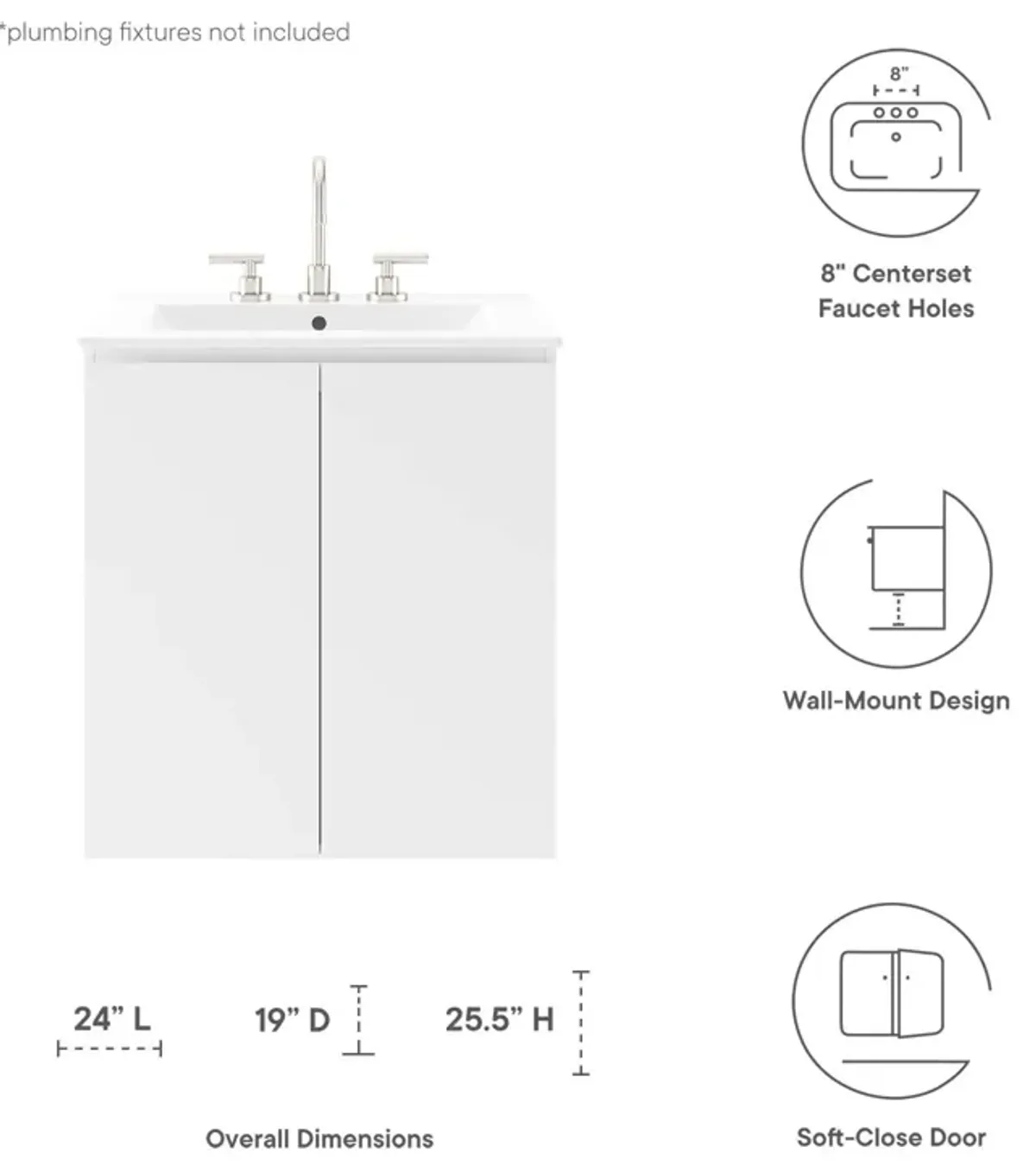 Bryn 24" Wall-Mount Bathroom Vanity