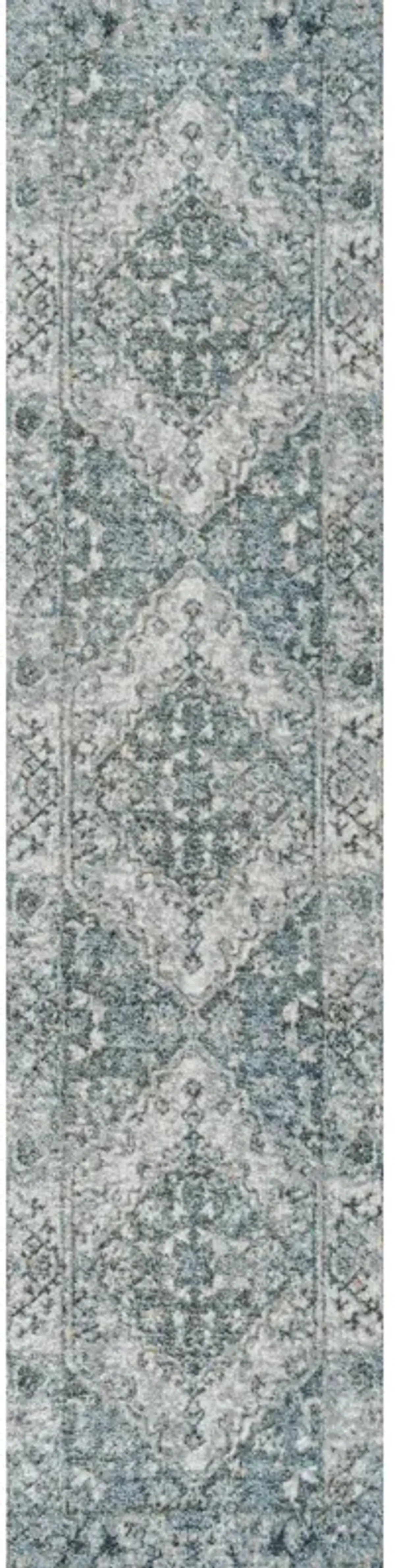 Pavel Distressed Medallion Low-Pile Machine-Washable Rug