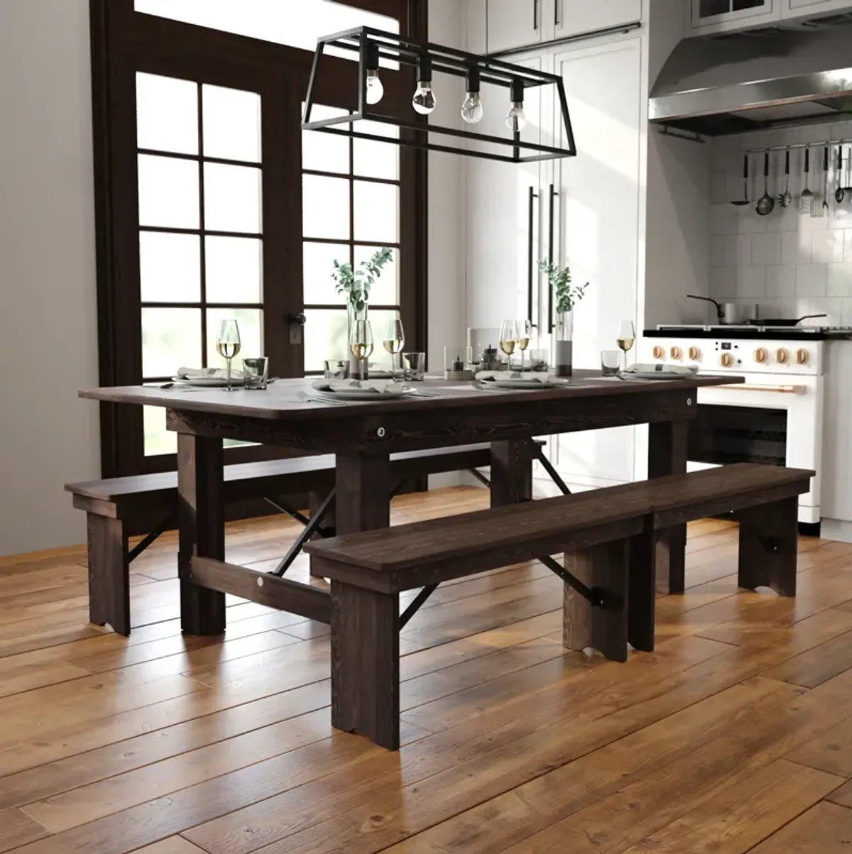 7'x40" Folding Farm Table
