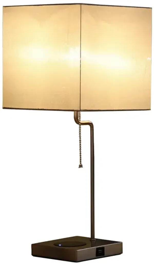 Streamdale 21.5-Inch Aston Square Table Lamp with Charging Station