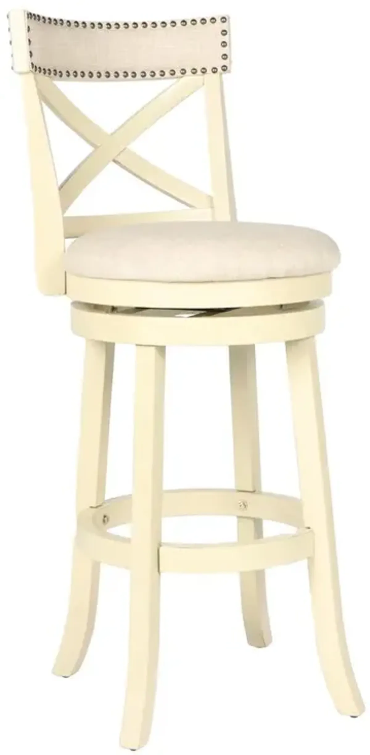 New Classic Furniture Furniture York 29 Wood Bar Stool with Fabric Seat in Ant White