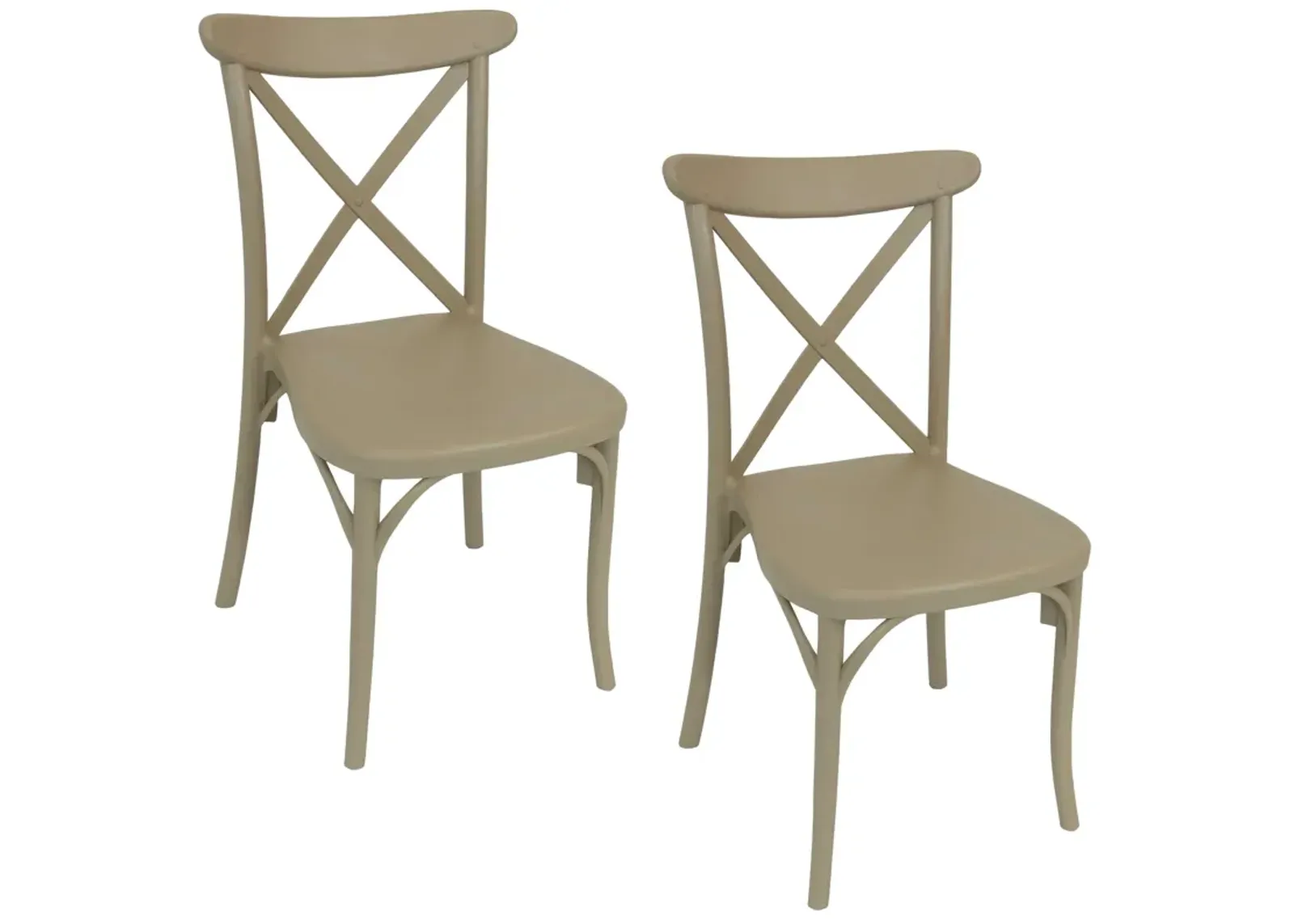 Sunnydaze Bellemead Plastic Patio Dining Chair - Coffee