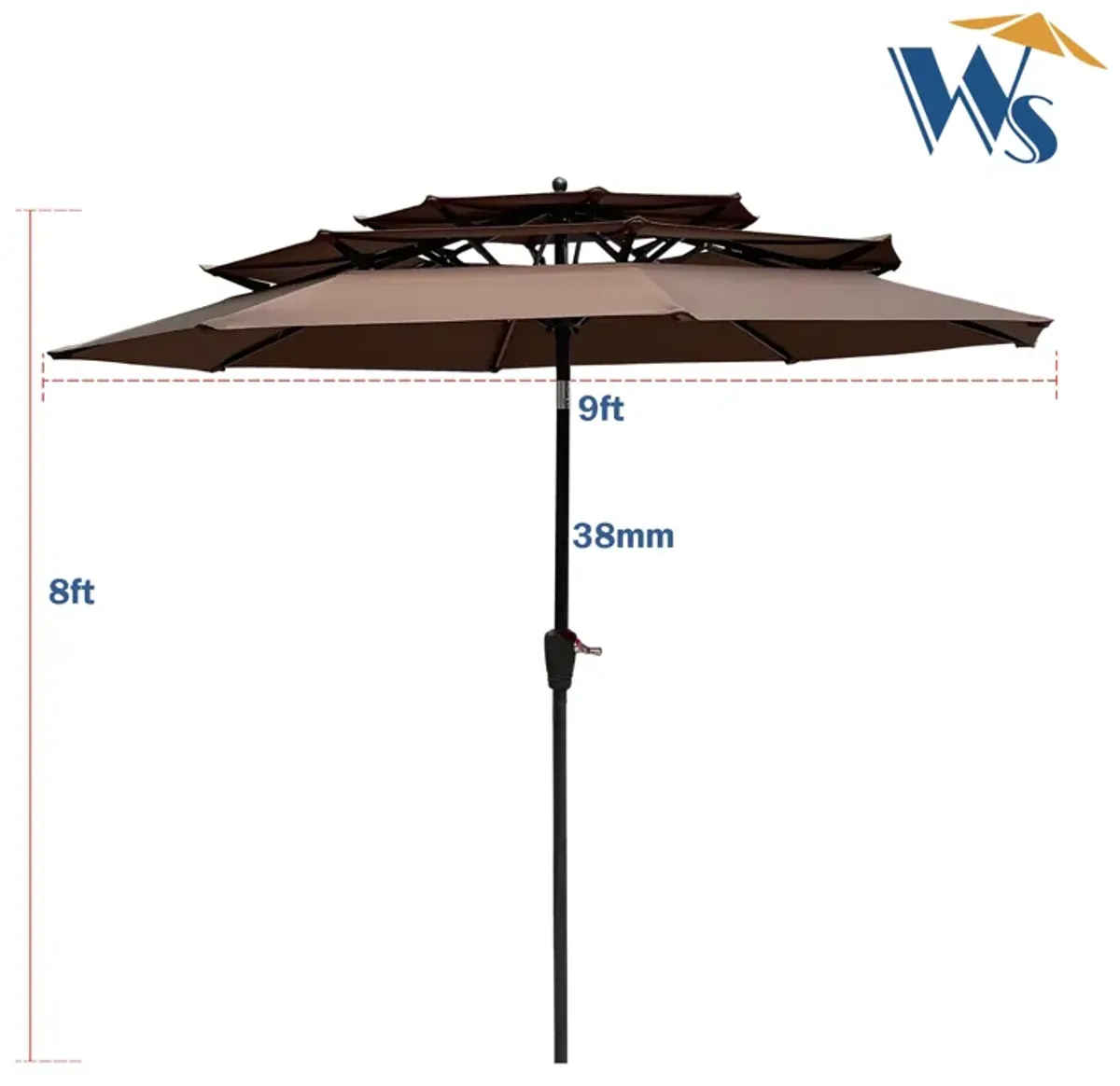 Streamdale 9FT Tilting Umbrella with Wind Vents