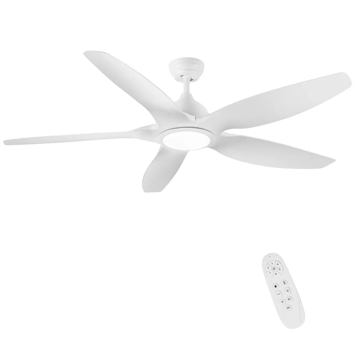 Modern 60 In Integrated LED Ceiling Fan Lighting With White Abs Blade