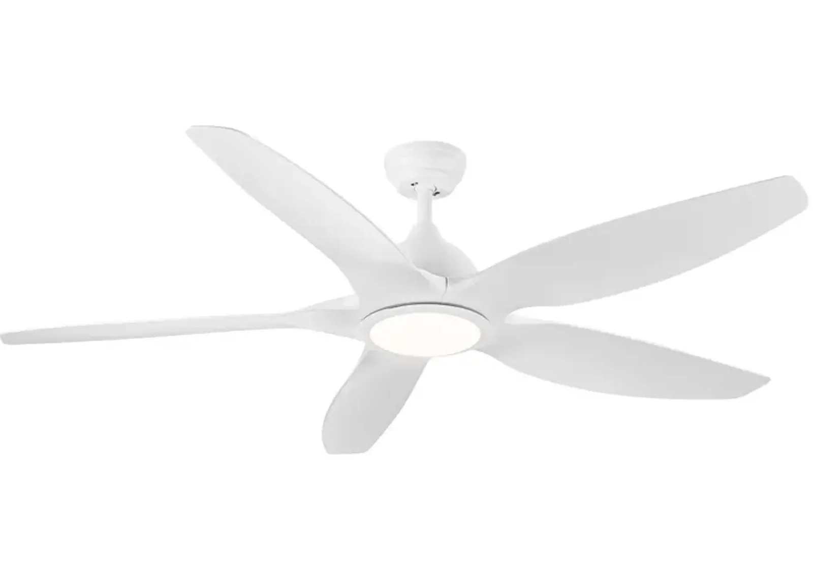 Modern 60 In Integrated LED Ceiling Fan Lighting With White Abs Blade