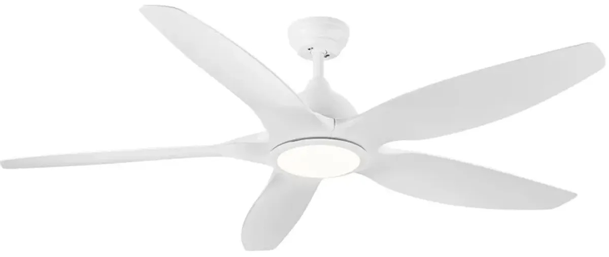 Modern 60 In Integrated LED Ceiling Fan Lighting With White Abs Blade