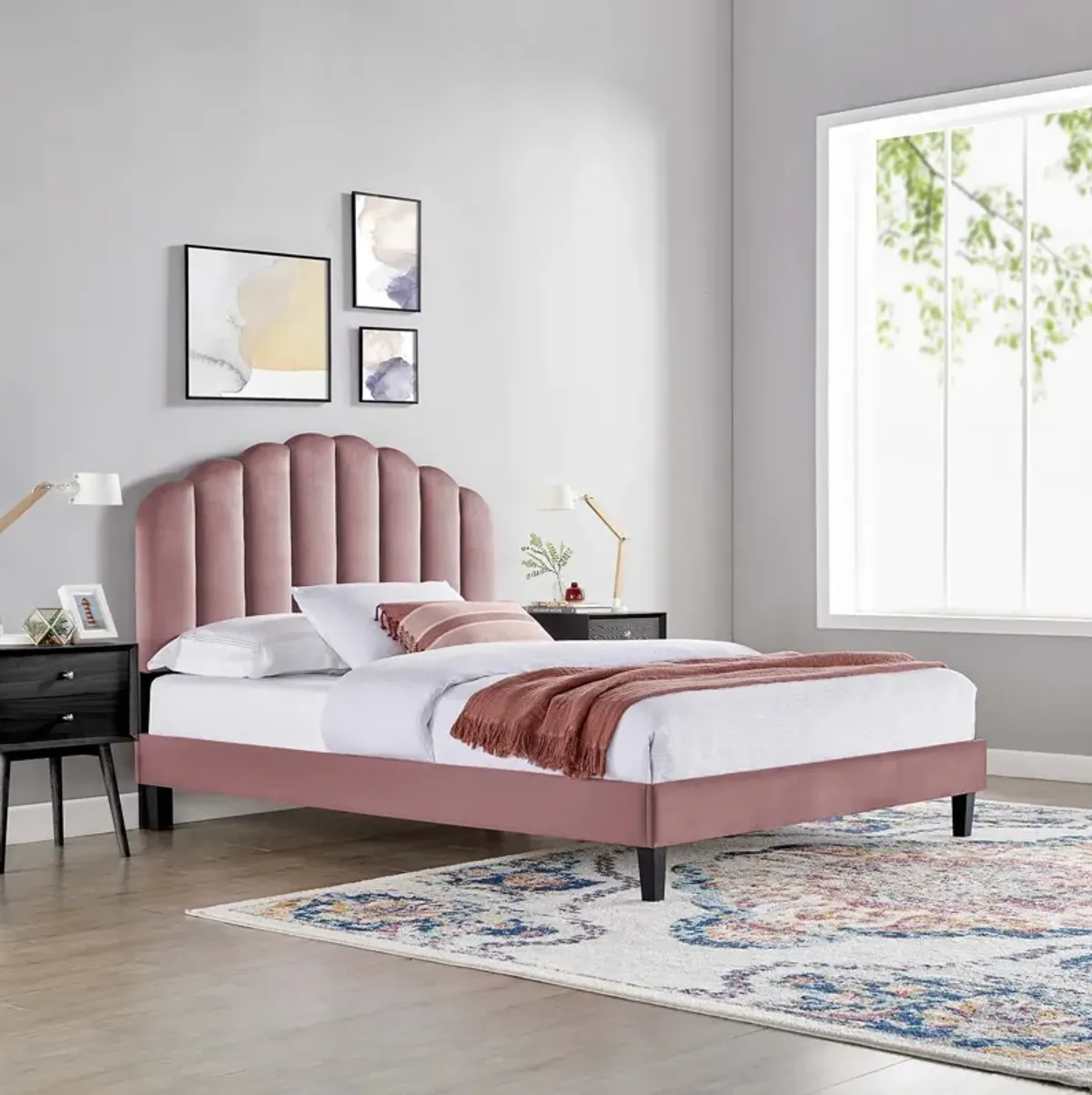 Modway - Daisy Performance Velvet Twin Platform Bed