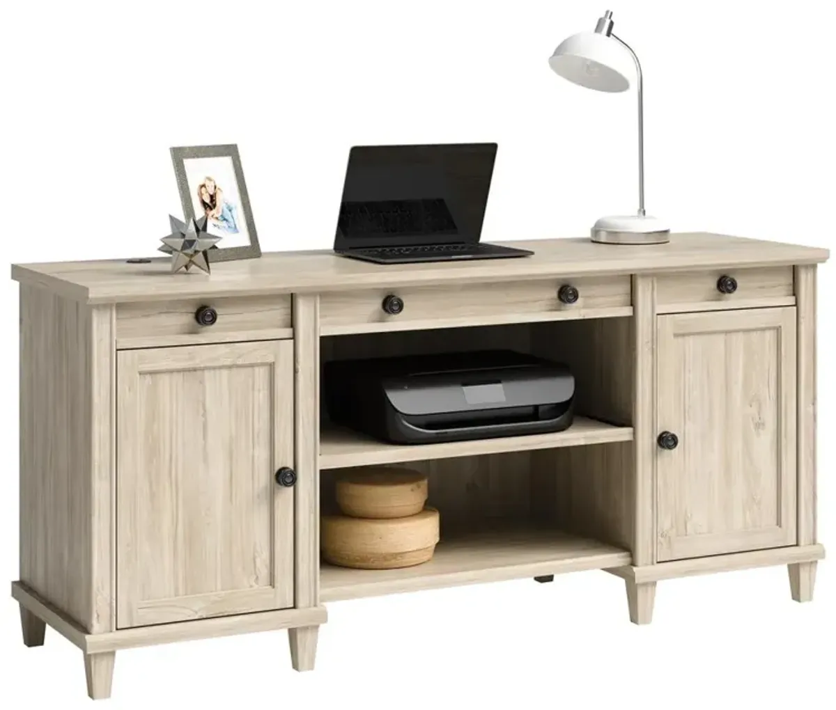 Sauder Hammond Credenza  Chalk Oak