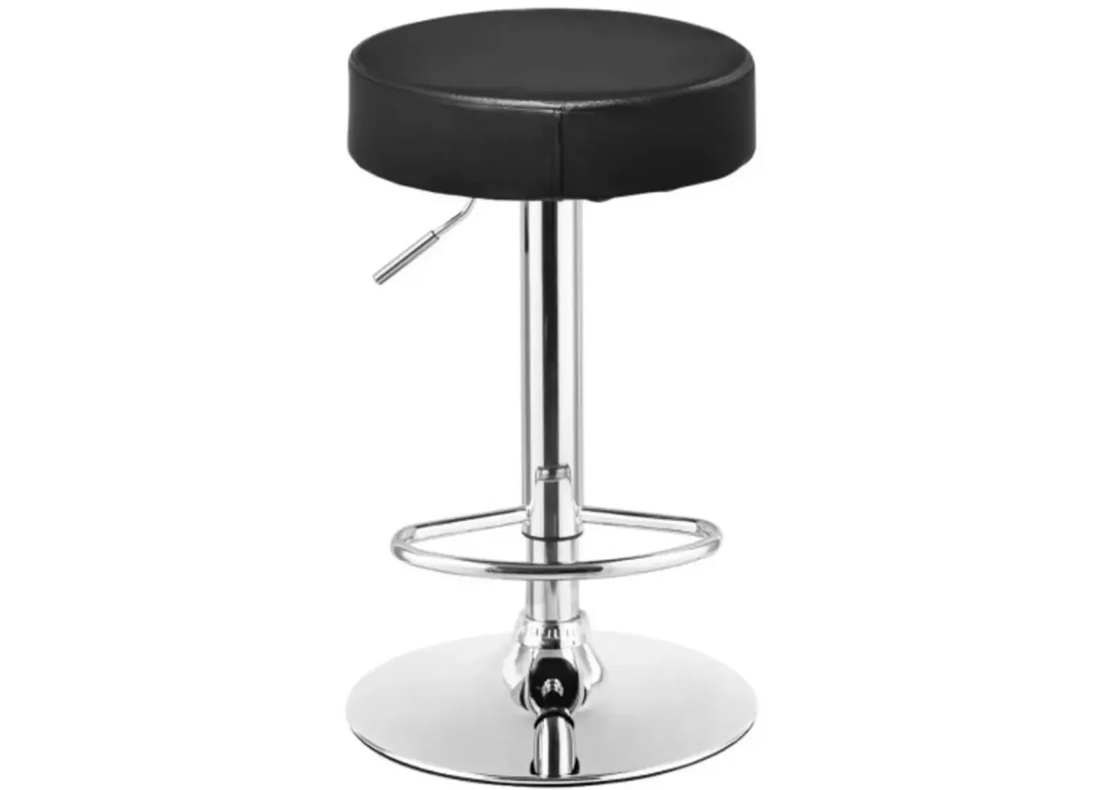 Adjustable Round Leather Swivel Seat Bar Stool