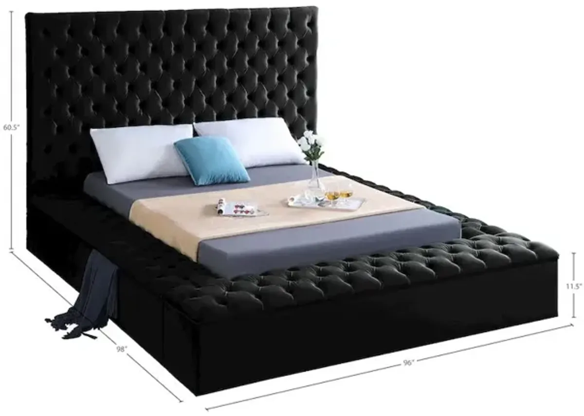 Meridian Furniture Bliss Black Velvet King Bed