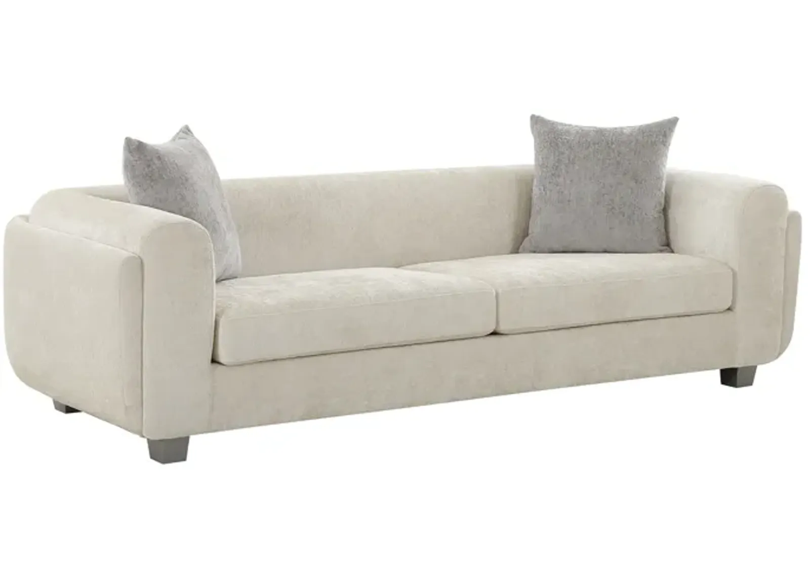 Pasargad Home Bergamo 3 Seater Sofa with 2 Pillows, Ivory