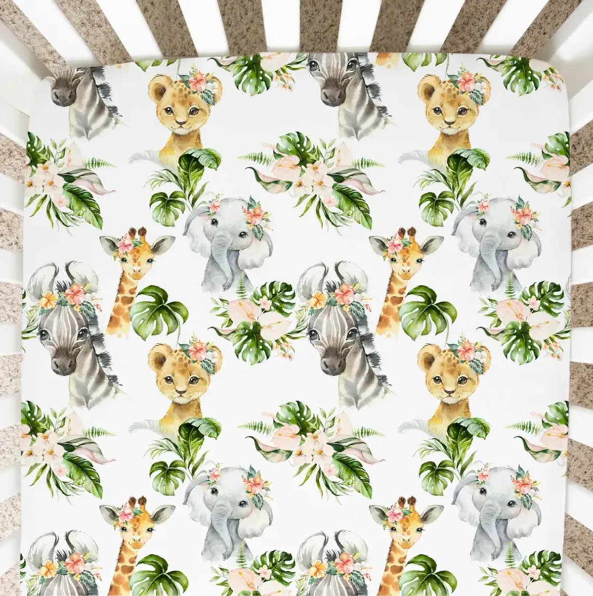 Super Soft Fitted Crib Sheet - Africa Animals