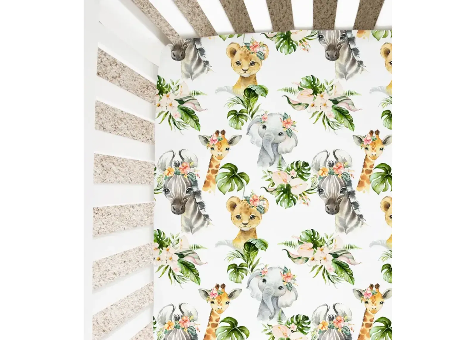 Super Soft Fitted Crib Sheet - Africa Animals