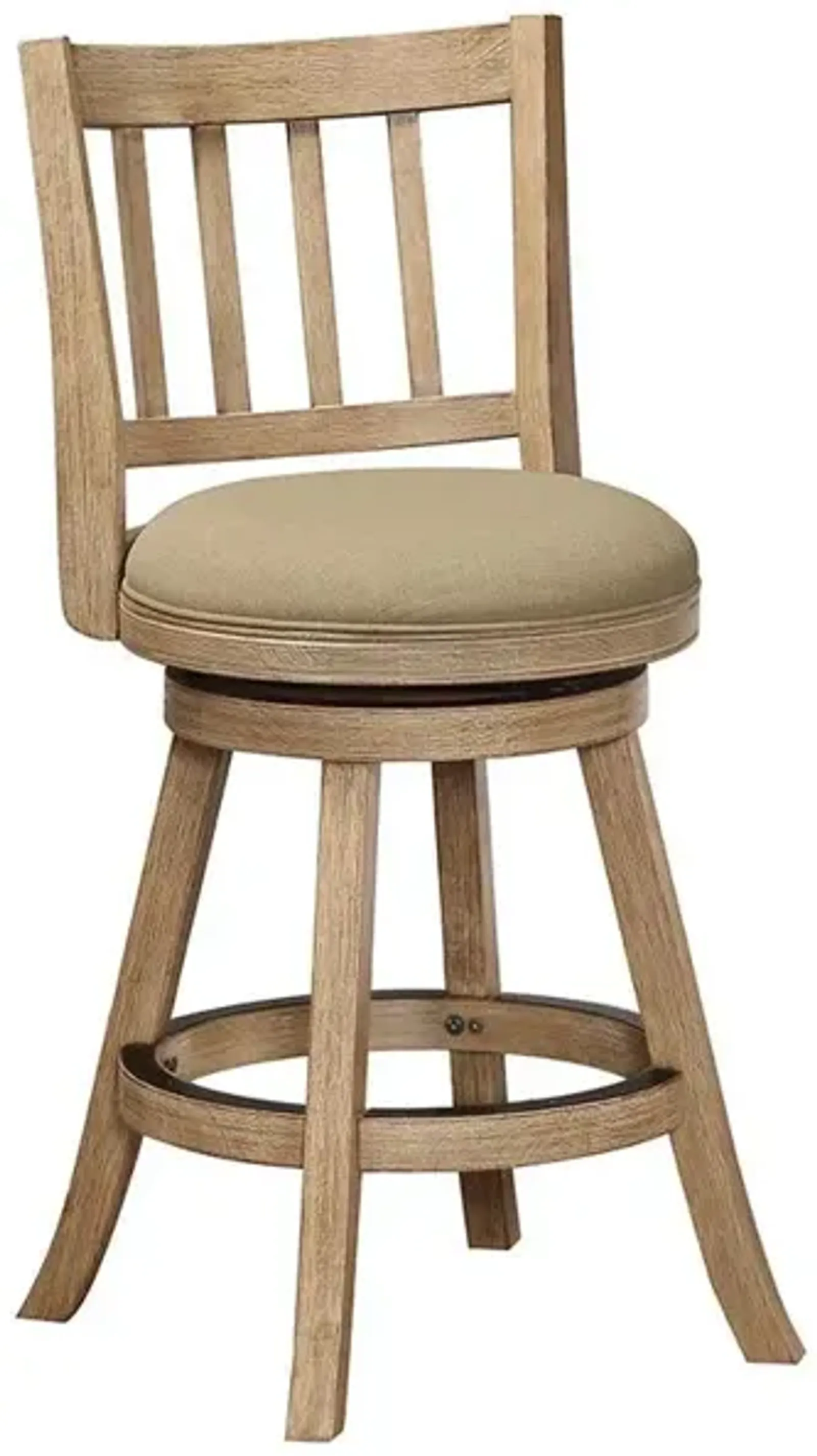 Boraam Sheldon Swivel Counter Stool 24 - Driftwood Wire-Brush & Oatmeal