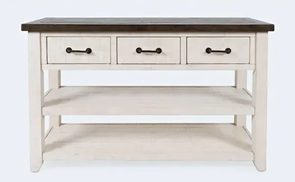 Jofran Madison County Rustic Reclaimed Pine Farmhouse Harris 50 Sofa Console Table