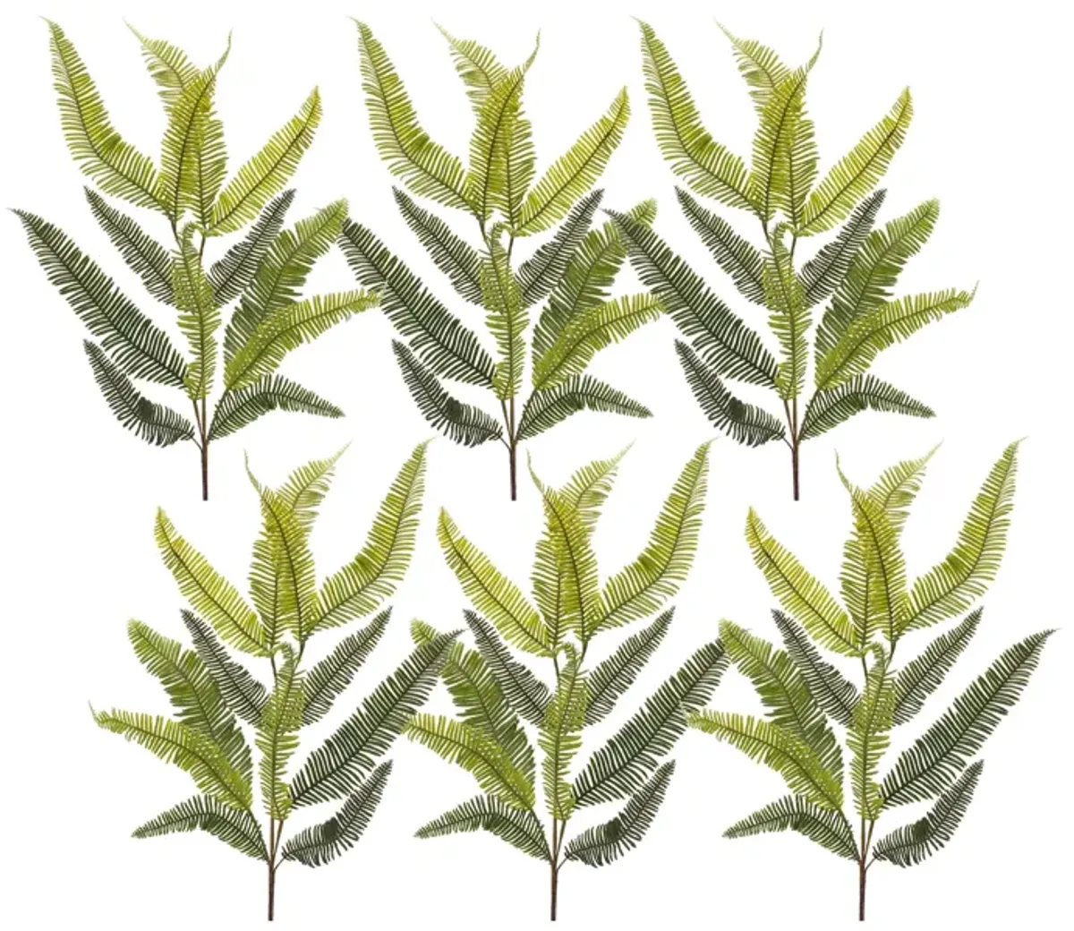 Variegated Fern Foliage Spray 39 Inches for Lush Home Décor and Floral Arrangements (Set of 6)