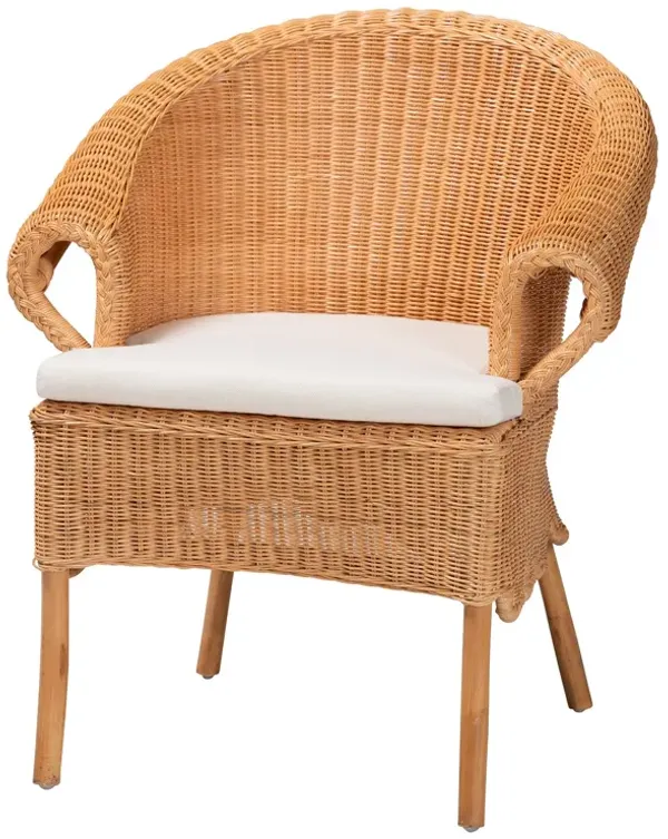 bali & pari Tamara Bohemian Braided Honey Rattan Dining Chair
