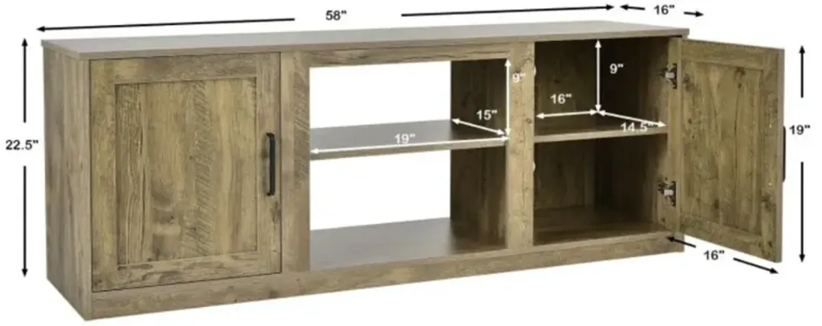 Hivvago 58 Inch TV Stand with 1500W Faux Fireplace for TVs up to 65 Inch