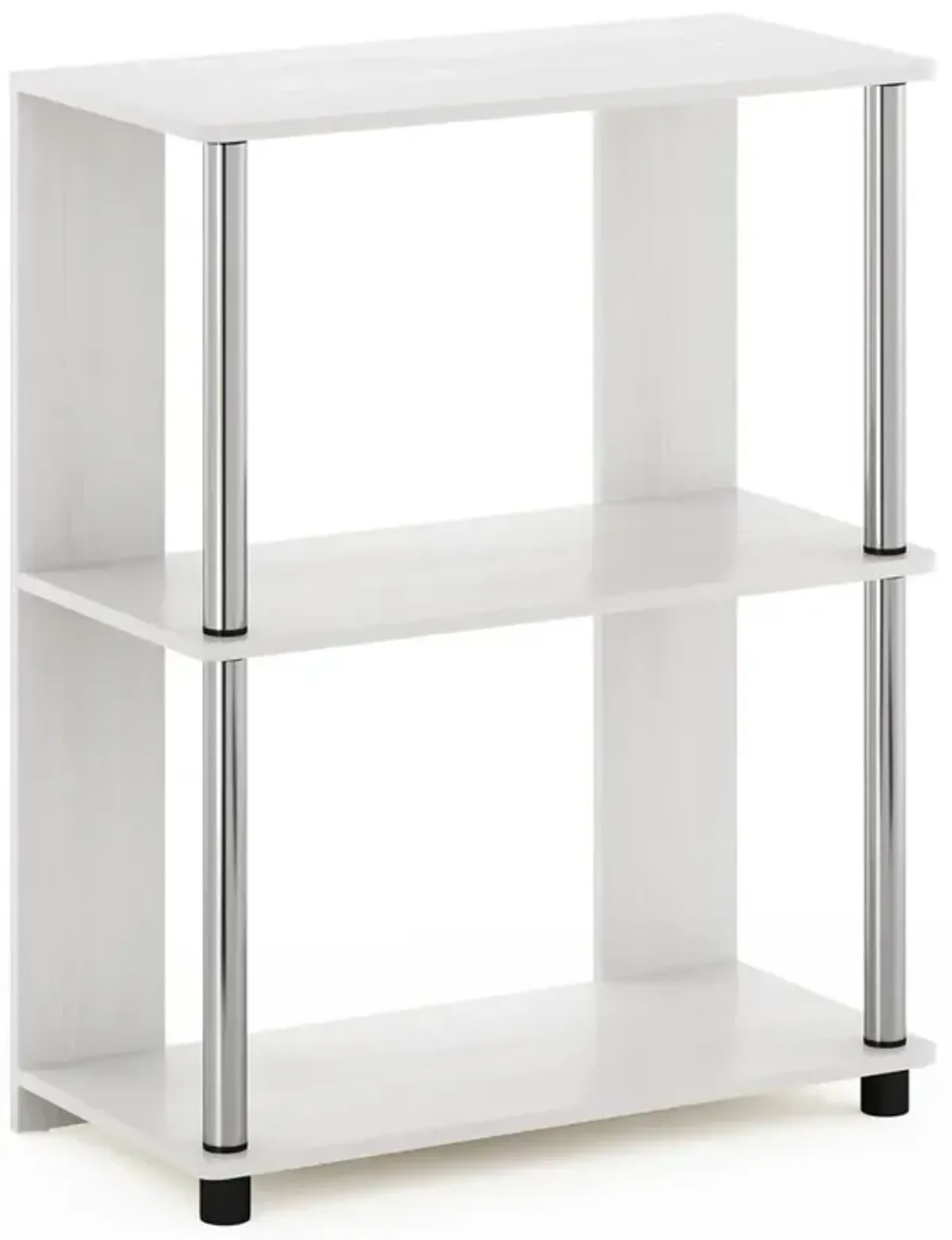 Furinno JAYA Simple Design Bookcase, White Oak/Chrome