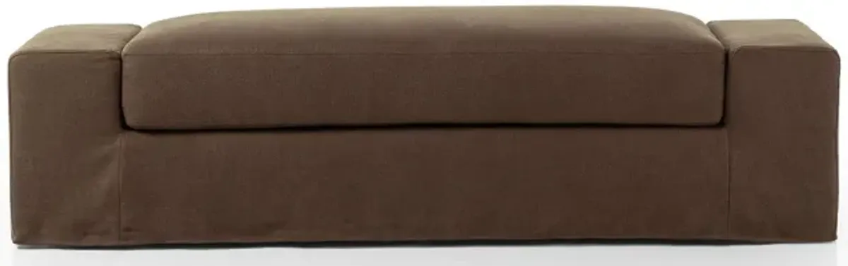 Wide Arm Slipcover Accent Bench