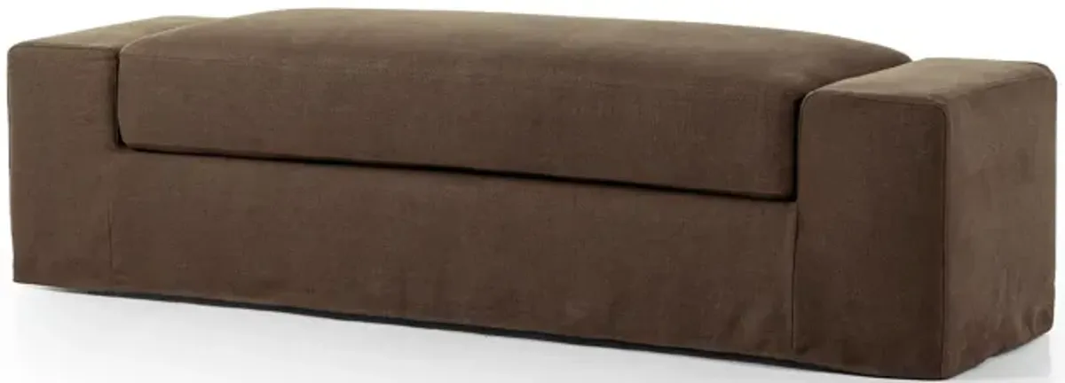 Wide Arm Slipcover Accent Bench