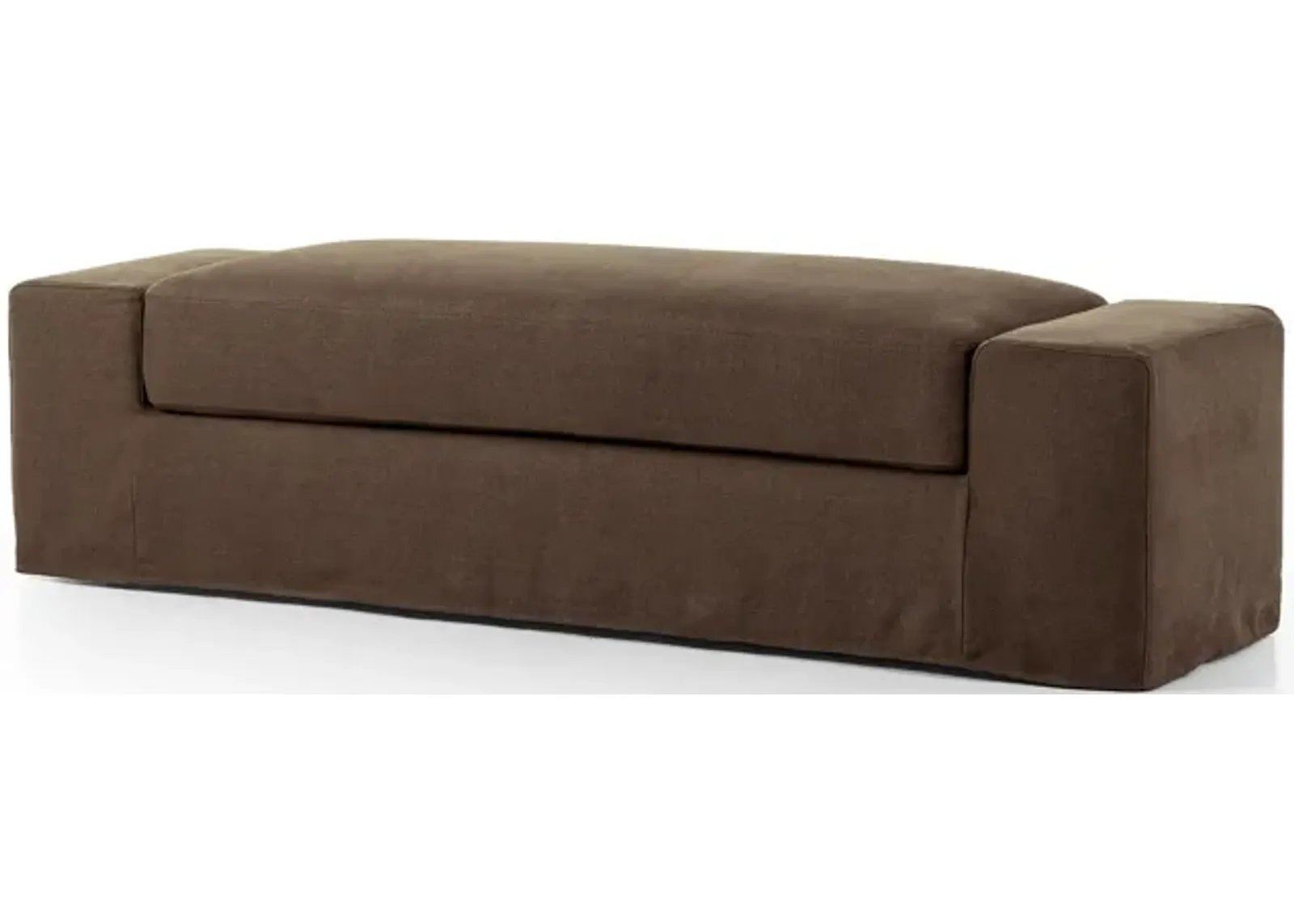 Wide Arm Slipcover Accent Bench