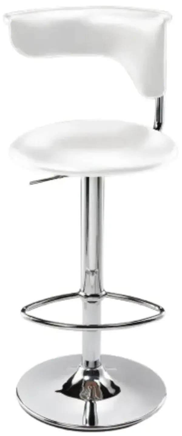 Bar Stool, Adj High, White