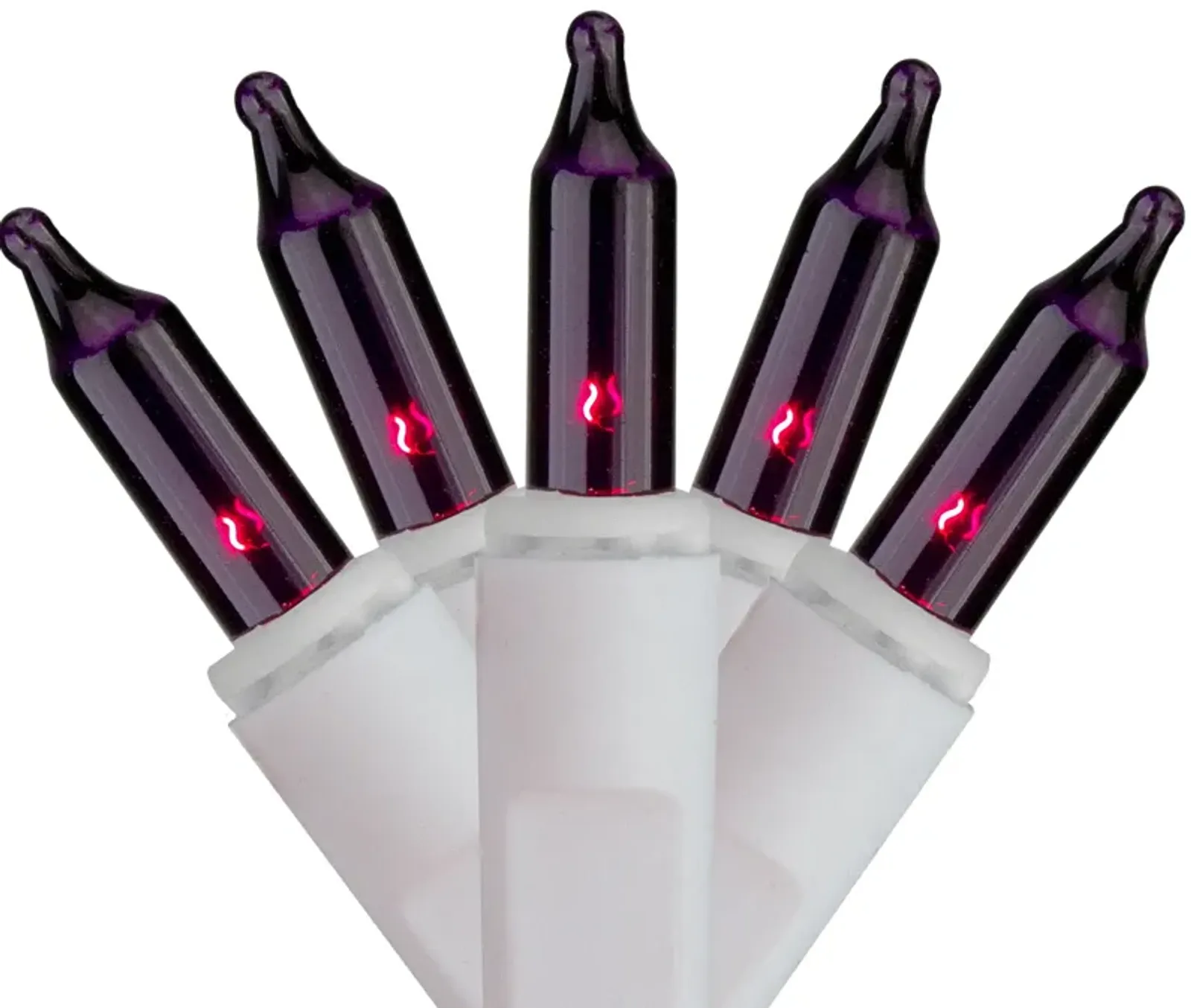 Set of 100 Purple Mini Icicle Christmas Lights - 7.8ft White Wire