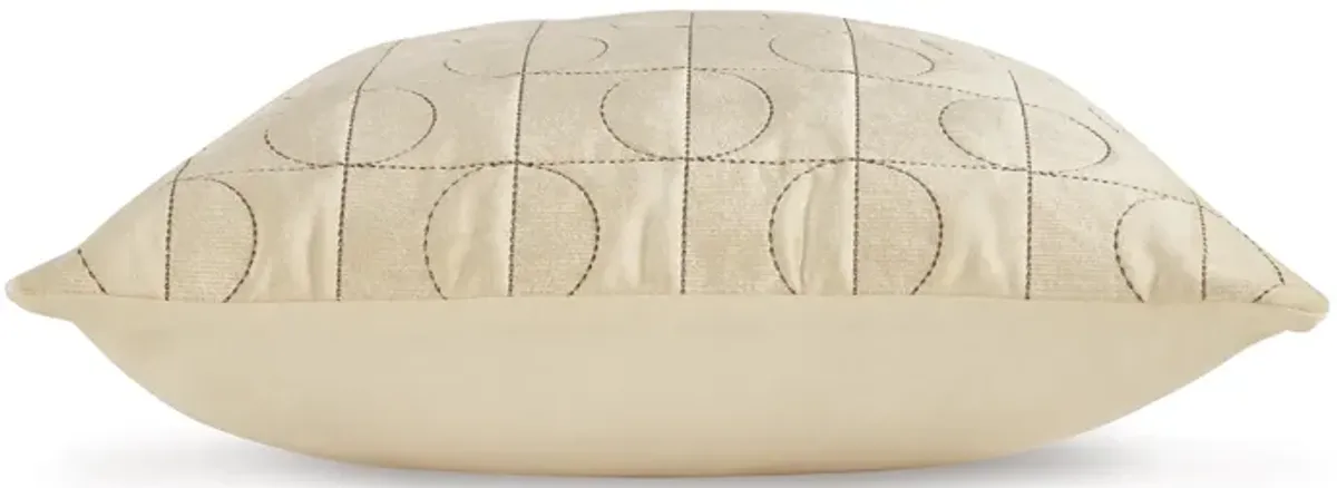 Kyla 22 Inch Accent Pillow Set of 4, Embroidered Geometric Pattern, Cream -