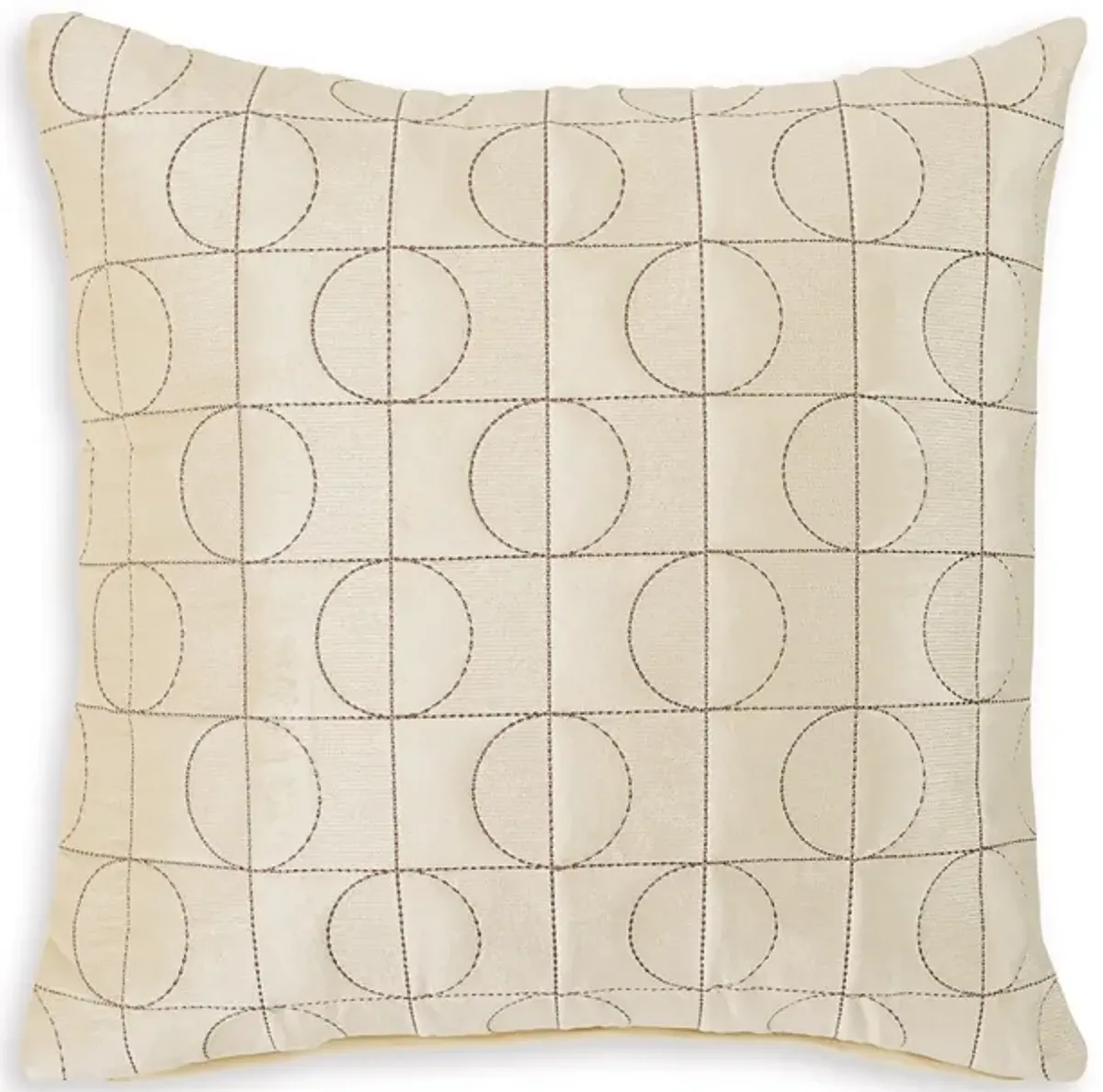 Kyla 22 Inch Accent Pillow Set of 4, Embroidered Geometric Pattern, Cream -