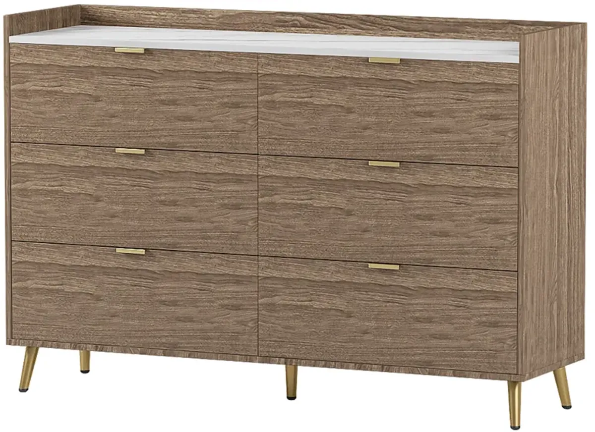 Merax Mordern Storage Cabinet 6-Drawer Dresser