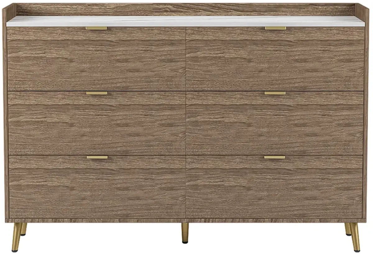 Merax Mordern Storage Cabinet 6-Drawer Dresser