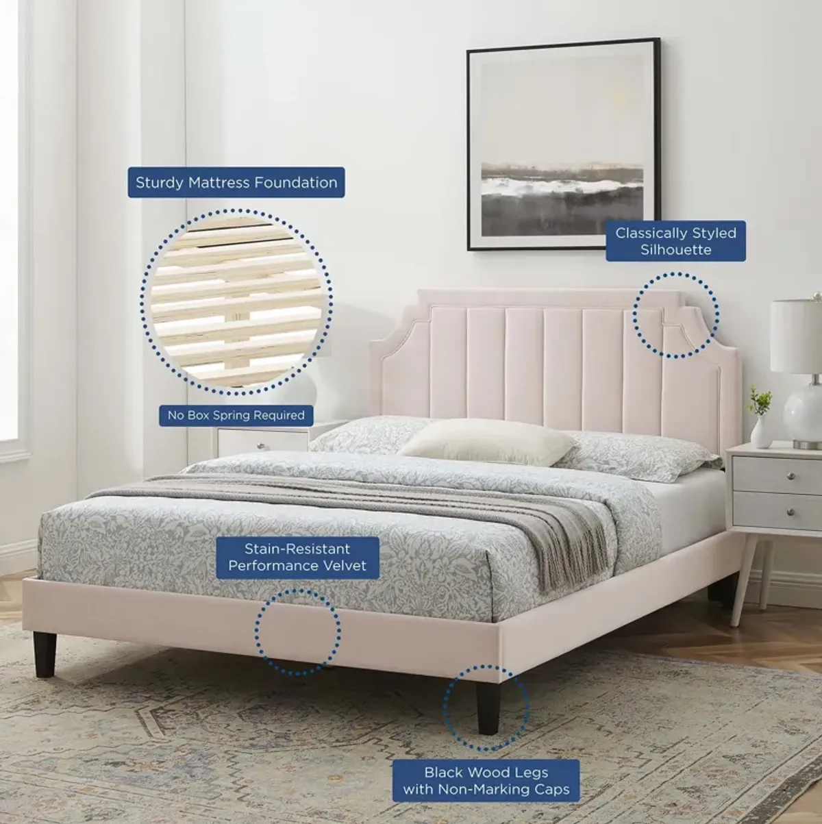 Modway - Sienna Performance Velvet Twin Platform Bed