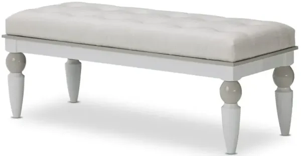 Michael Amini Sky Tower Bedside Bench - Cloud White