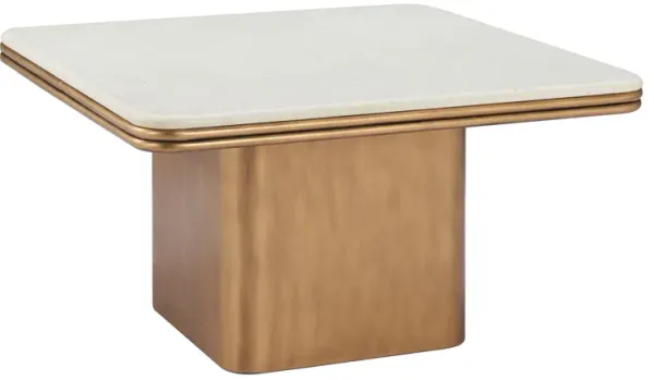 Cher Coffee Table White & Brass
