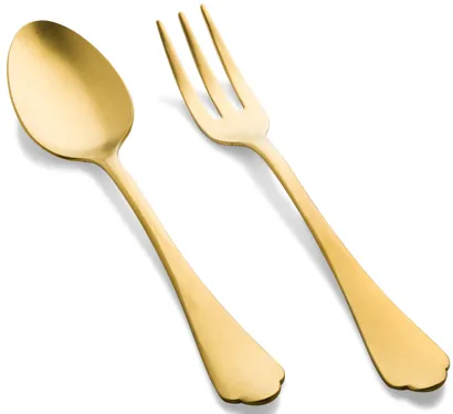 Dolce Vita Pewter Gold Serving Set 2 Pieces